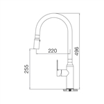 Vòi rửa chén nóng lạnh Malloca K046-S / Inox 304, có dây rút